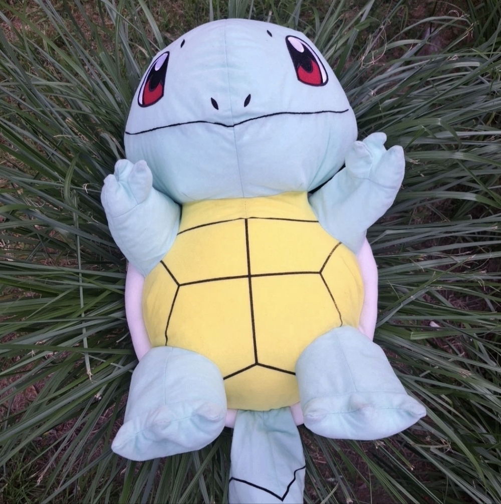 Pokemon Squirtle Plushie 2017 Stuffed Animal 20" Beaded Toy